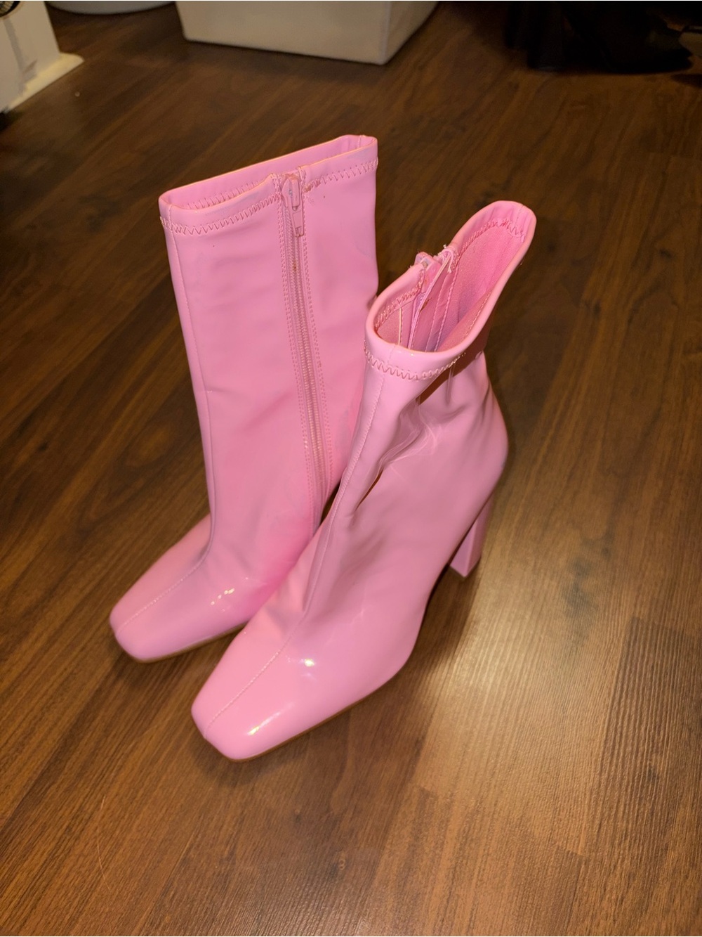 Steve Madden Pink Mid-Calf Block Heel Women's Boots